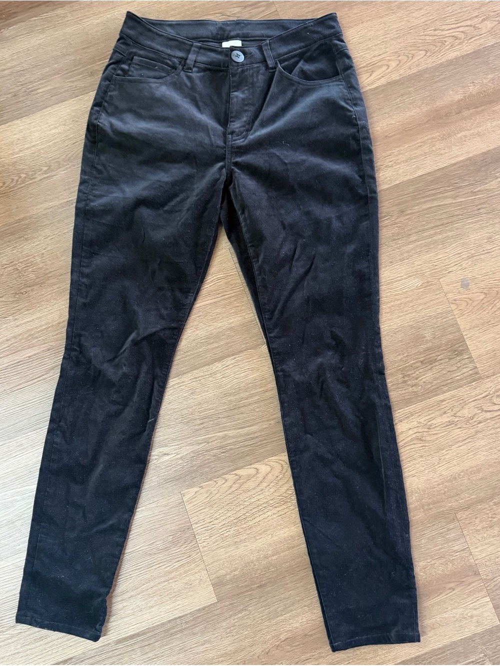 CAbi Black Velvet Slim Pants Sz 6